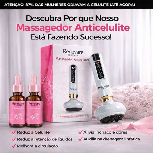 Massageador Anticelulite Pro + 2 Óleos de brinde