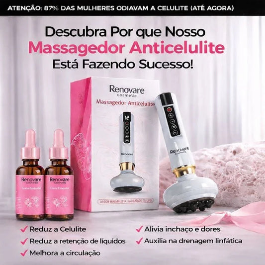 Massageador Anticelulite Pro + 2 Óleos de brinde
