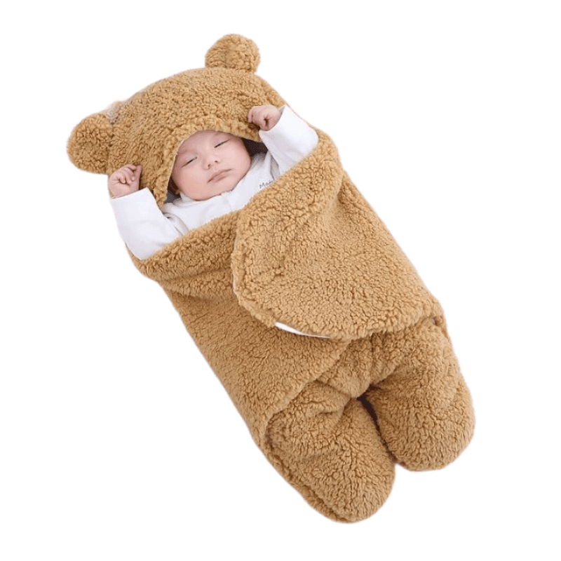 Cobertor Capuz de Ursinho para Bebe Dormir - Seguro e Confortável - Wshop10