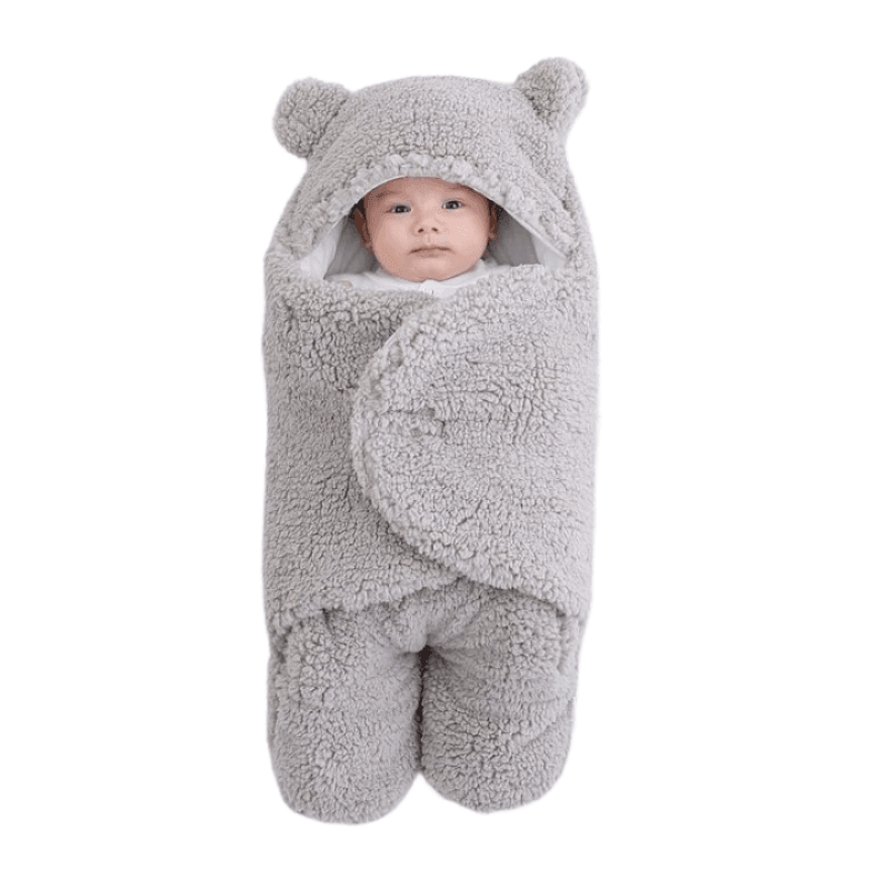 Cobertor Capuz de Ursinho para Bebe Dormir - Seguro e Confortável - Wshop10