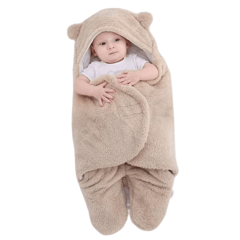 Cobertor Capuz de Ursinho para Bebe Dormir - Seguro e Confortável - Wshop10