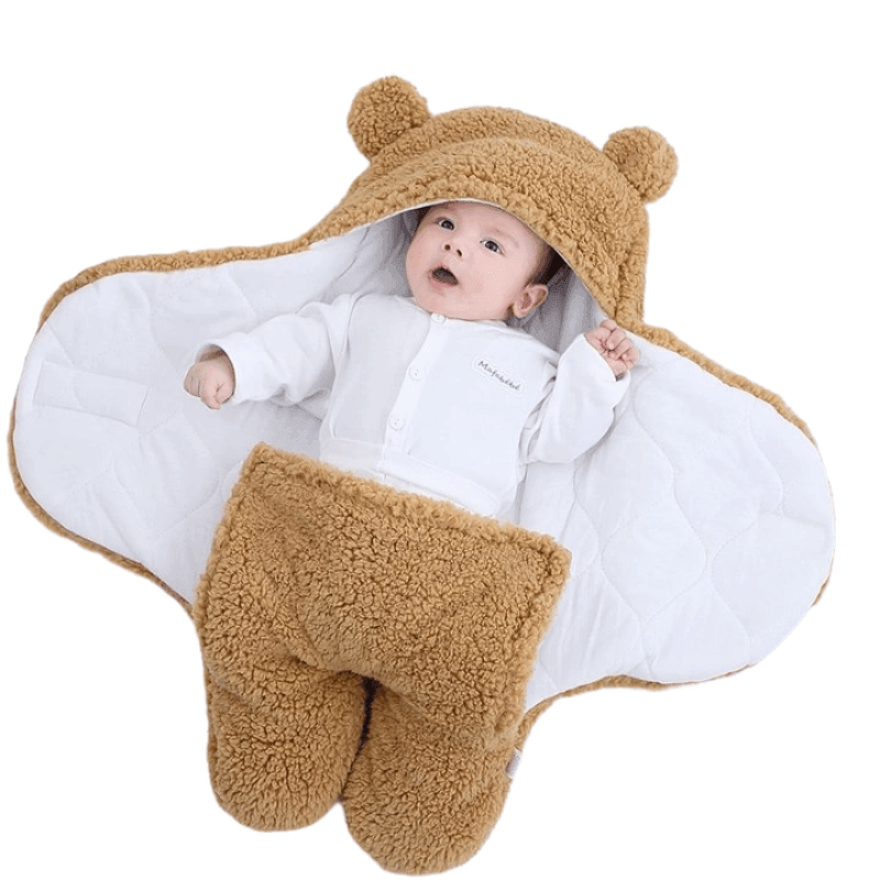 Cobertor Capuz de Ursinho para Bebe Dormir - Seguro e Confortável - Wshop10
