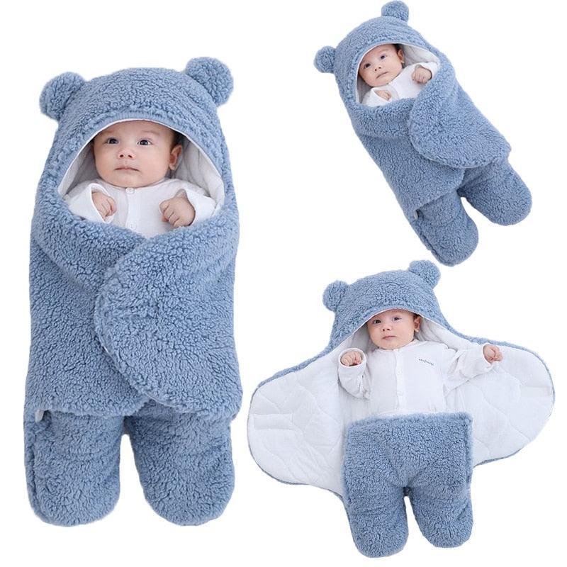 Cobertor Capuz de Ursinho para Bebe Dormir - Seguro e Confortável - Wshop10