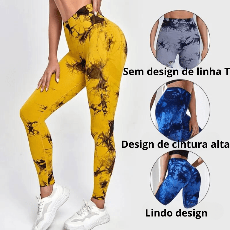 Calça Legging Push Up - Sem Costura Yoga Esportiva