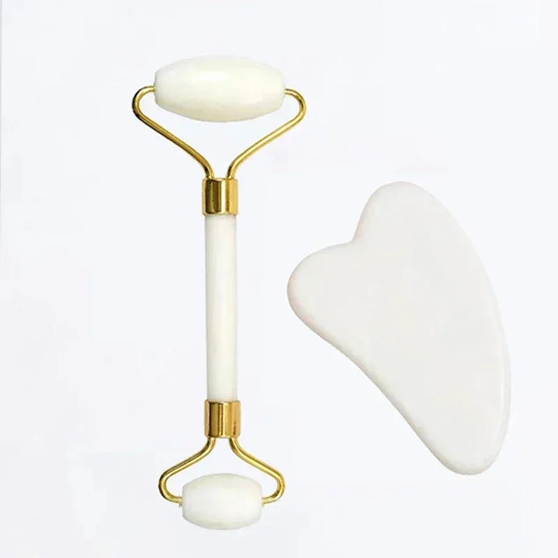 Rolo Jade Rosto e Corpo Massageador - Gua sha Pedra Natural
