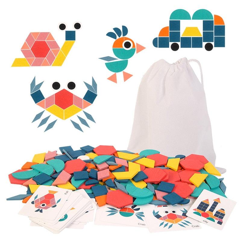 Quebra Cabeça Educativo Forma Geométrica SHAPE PUZZLE - Wshop10