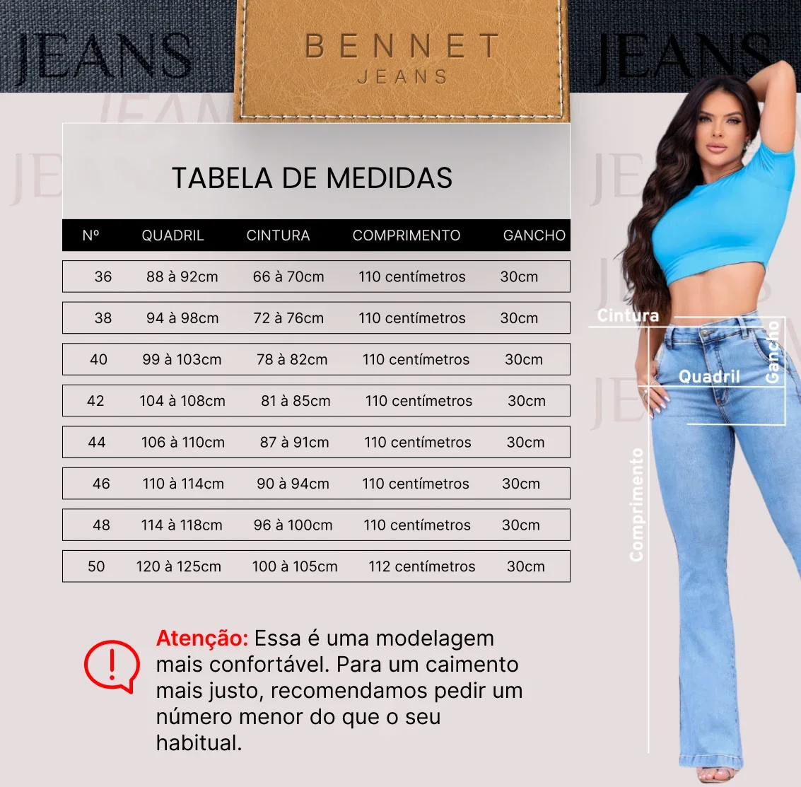 Calça Jeans Flare Cintura Alta Bolso Faca Ref: 0CJ07