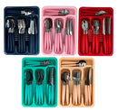 Inox Cutlery Game With 24 Pieces + Drawer Holder-Neverdie Store