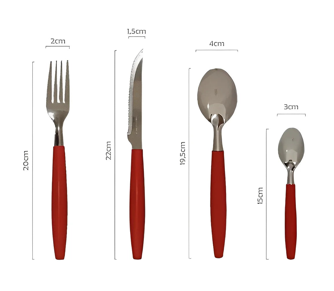 Inox Cutlery Game With 24 Pieces + Drawer Holder-Neverdie Store