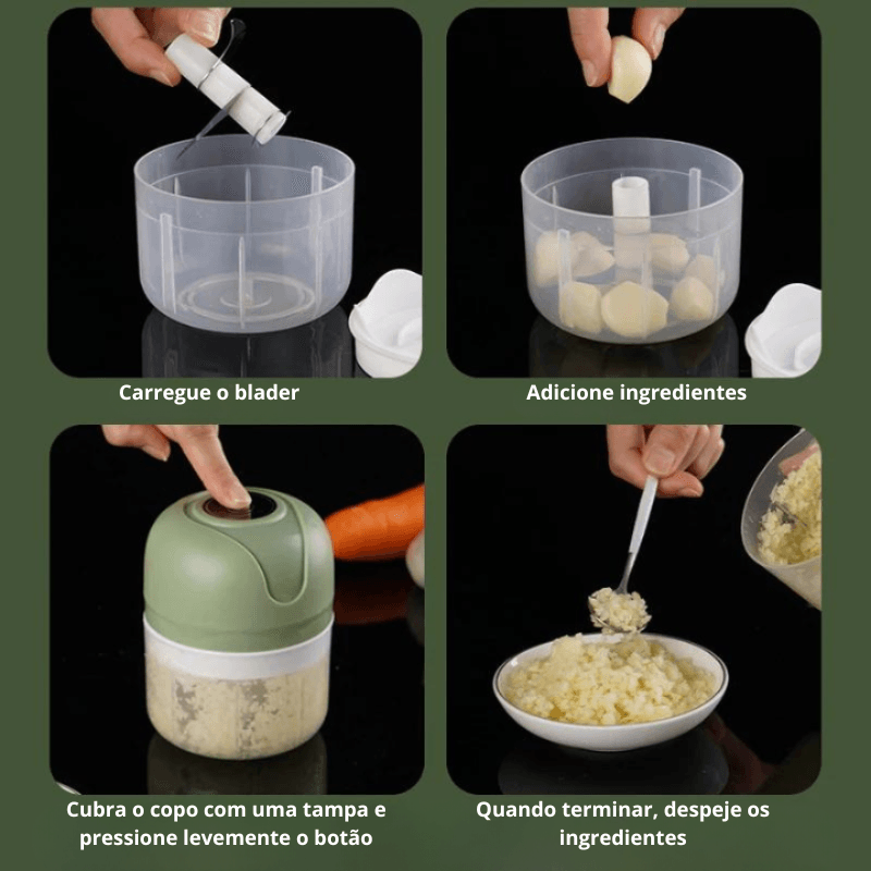 Mini Triturador de Vegetais - Elétrico Portátil USB