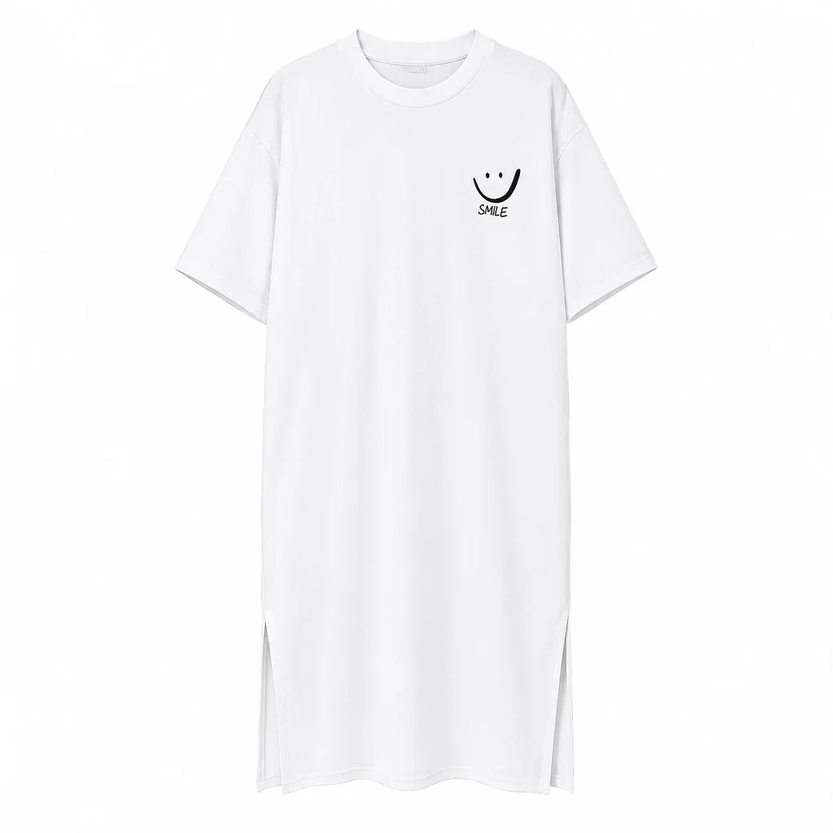 Vestido Camisetão Feminino Smile – Midi Oversized Manga Curta
