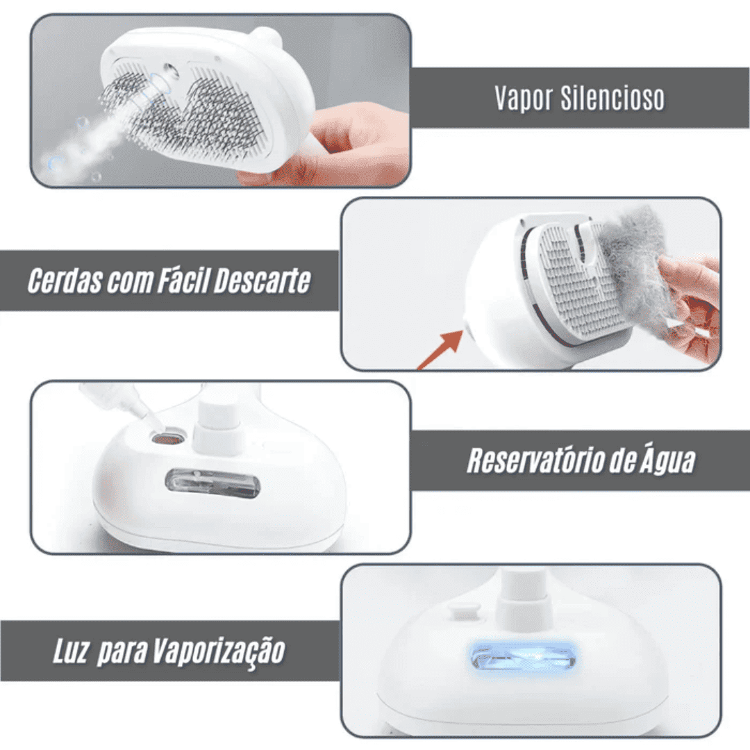Escova 3 em 1 Recarregável a Vapor