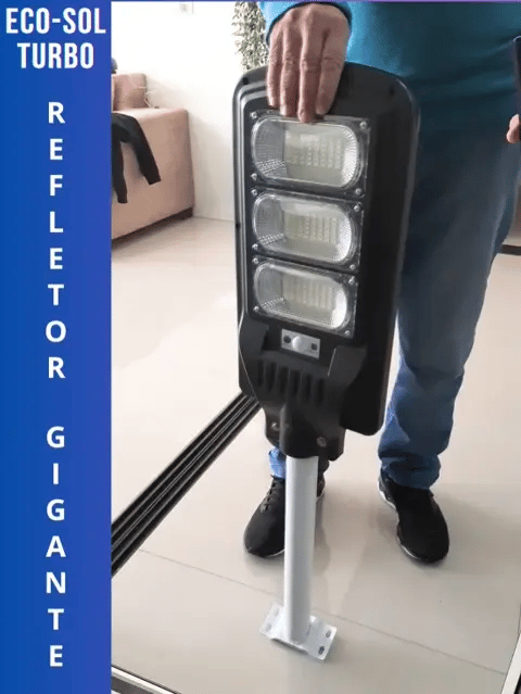 Refletor Gigante Com Painel Solar Integrado Eco-Sol Turbo