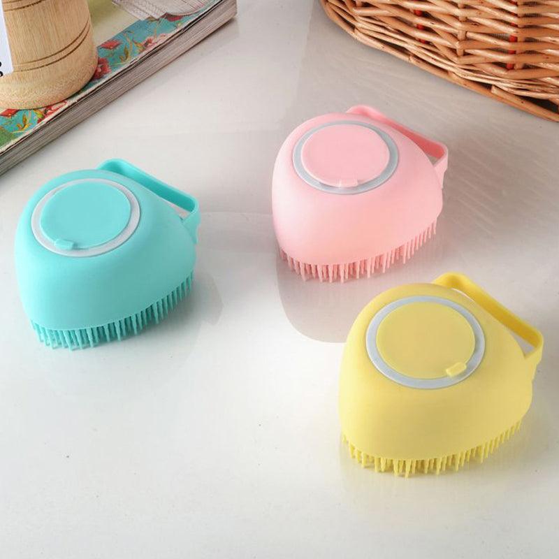 Escova de Silicone Macio e com Porta Shampoo para Pets - Wshop10