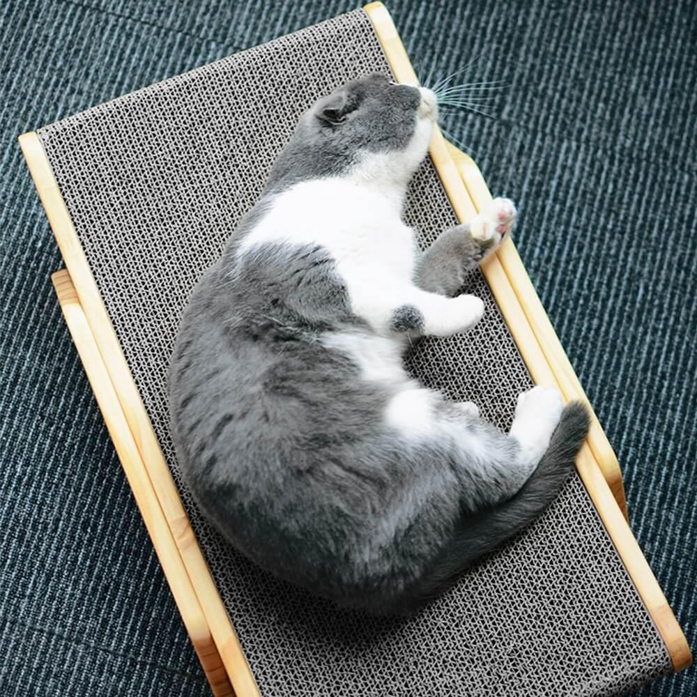 Arranhador de madeira com cama lounge destacável, 3 em 1 para treinamento de gatos - Wshop10