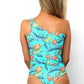 Maiô Body Floral Laranja