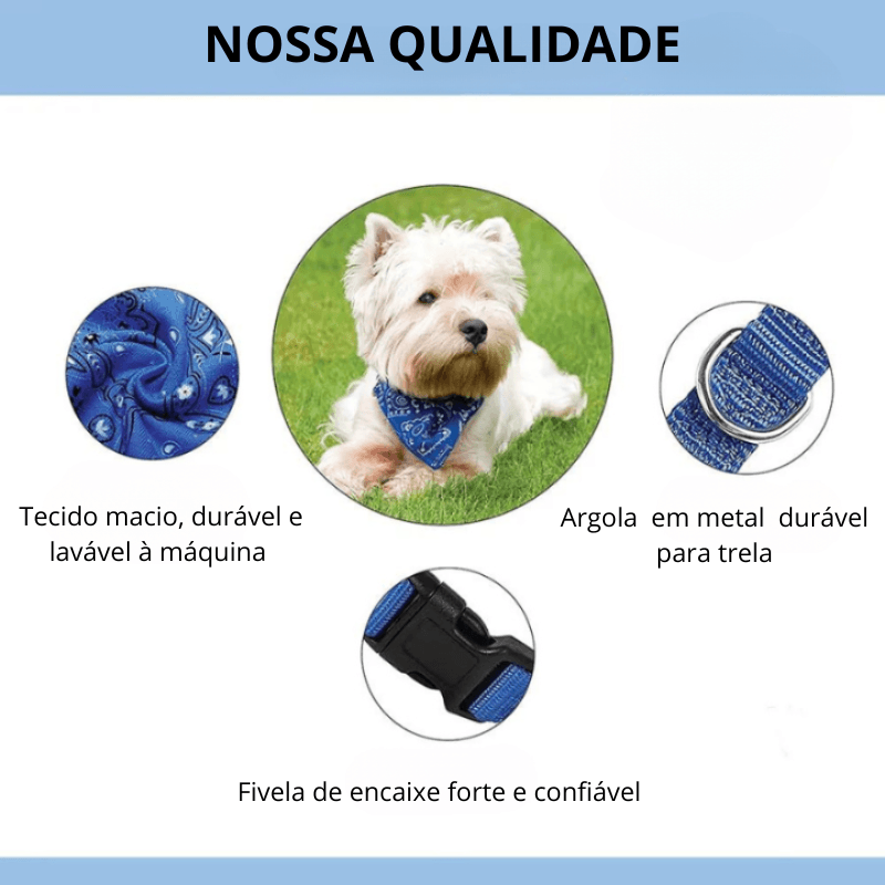 Coleira Bandana ajustável para cachorro e gato - Wshop10
