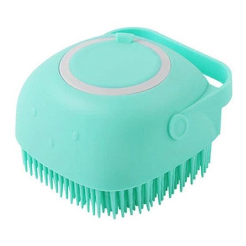 Escova de Silicone Macio e com Porta Shampoo para Pets - Wshop10
