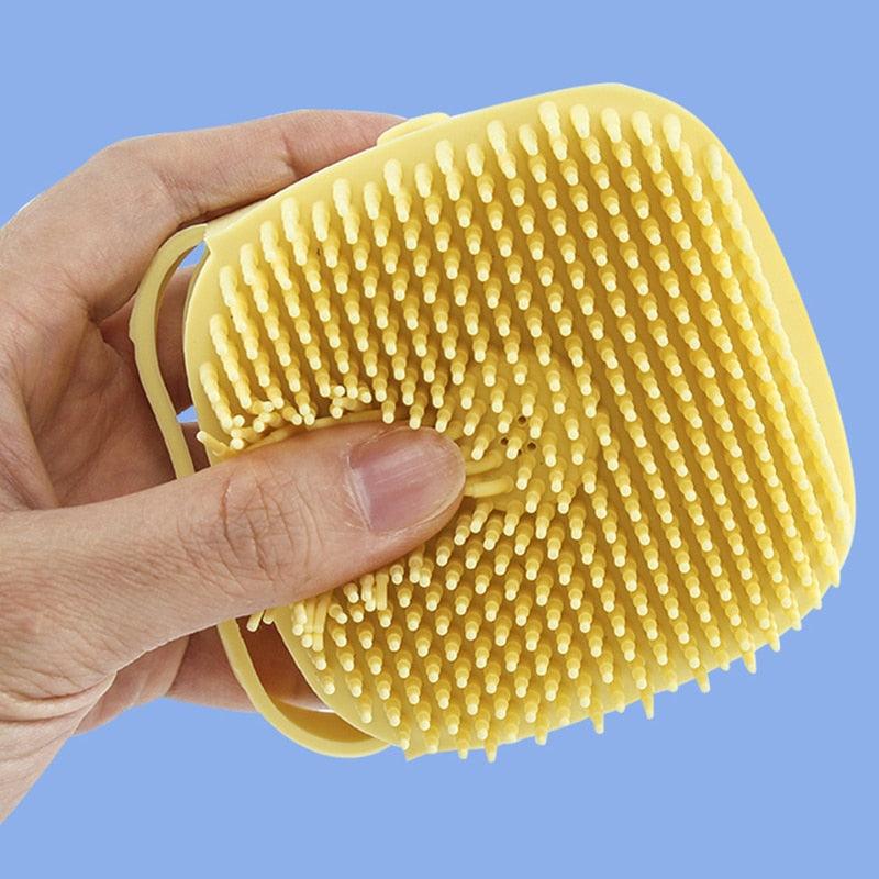 Escova de Silicone Macio e com Porta Shampoo para Pets - Wshop10