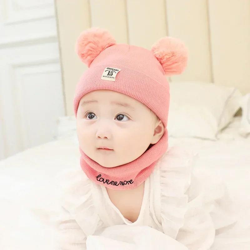 Conjunto de Malha para o Inverno: Cachecol para Bebês e Crianças
