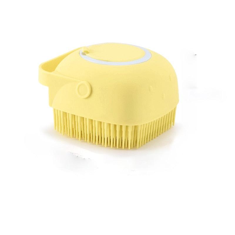 Escova de Silicone Macio e com Porta Shampoo para Pets - Wshop10