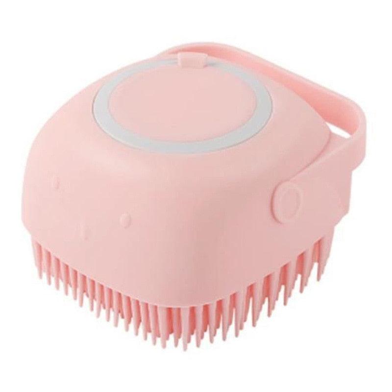 Escova de Silicone Macio e com Porta Shampoo para Pets - Wshop10