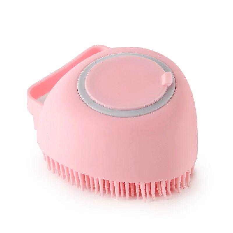 Escova de Silicone Macio e com Porta Shampoo para Pets - Wshop10