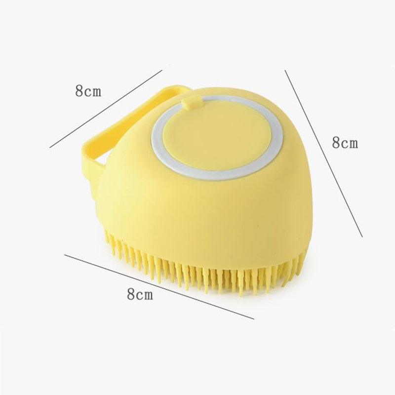 Escova de Silicone Macio e com Porta Shampoo para Pets - Wshop10