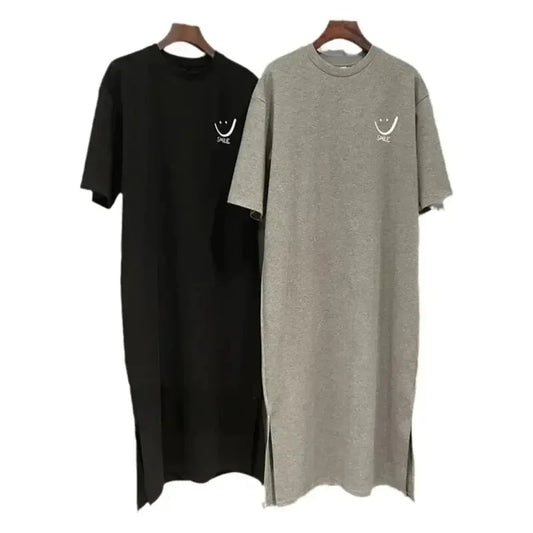 Vestido Camisetão Feminino Smile – Midi Oversized Manga Curta