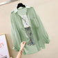 Camisa elegante perspectiva fina chiffon blusa coreano