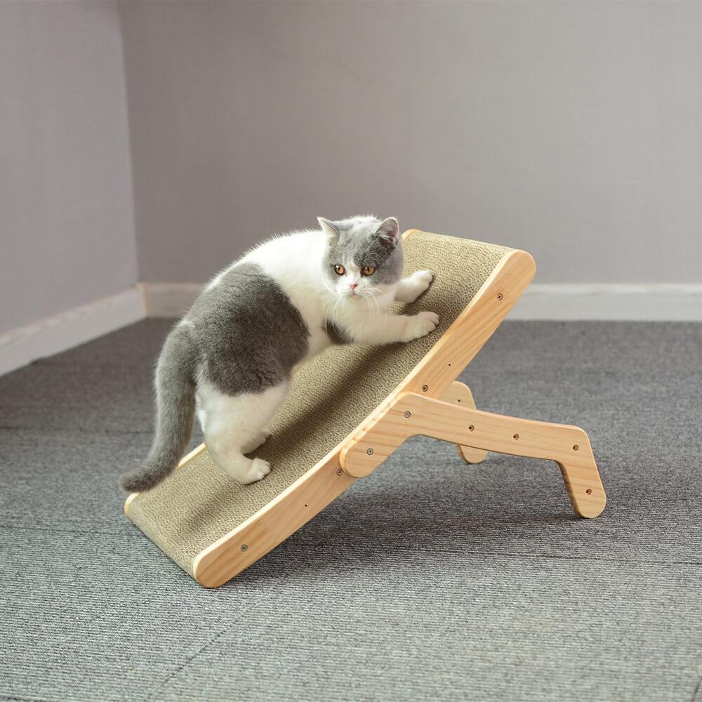 Arranhador de madeira com cama lounge destacável, 3 em 1 para treinamento de gatos - Wshop10