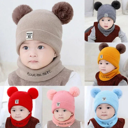 Conjunto de Malha para o Inverno: Cachecol para Bebês e Crianças

