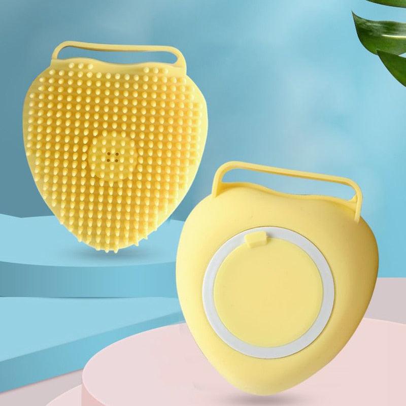 Escova de Silicone Macio e com Porta Shampoo para Pets - Wshop10