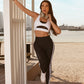 Legging Cós Alto Superhot Blackout Preto CAL5514 UV50+Com Bolsos