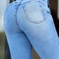 Calça Jeans Flare Cintura Alta Bolso Faca Ref: 0CJ07