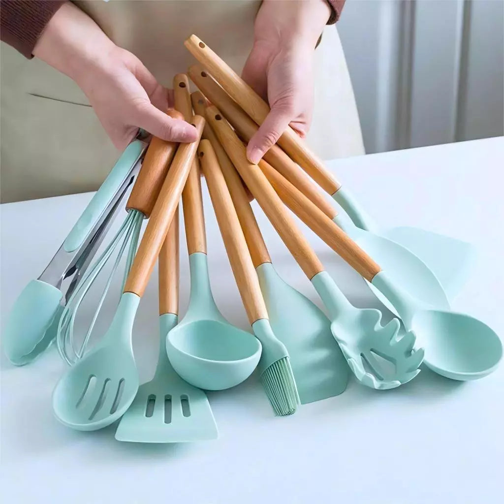 Kit Utensílios de Cozinha em Silicone 12 Peças