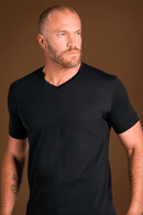 Camiseta Original Gola V Algodão Egípcio com Elastano Preta