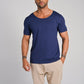 Camiseta Canoe Gola Canoa  Algodão Egípcio com Elastano Azul