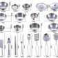 Mini Cozinha Infantil Em Aço Inox 25 Peças