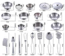 Mini Cozinha Infantil Em Aço Inox 25 Peças