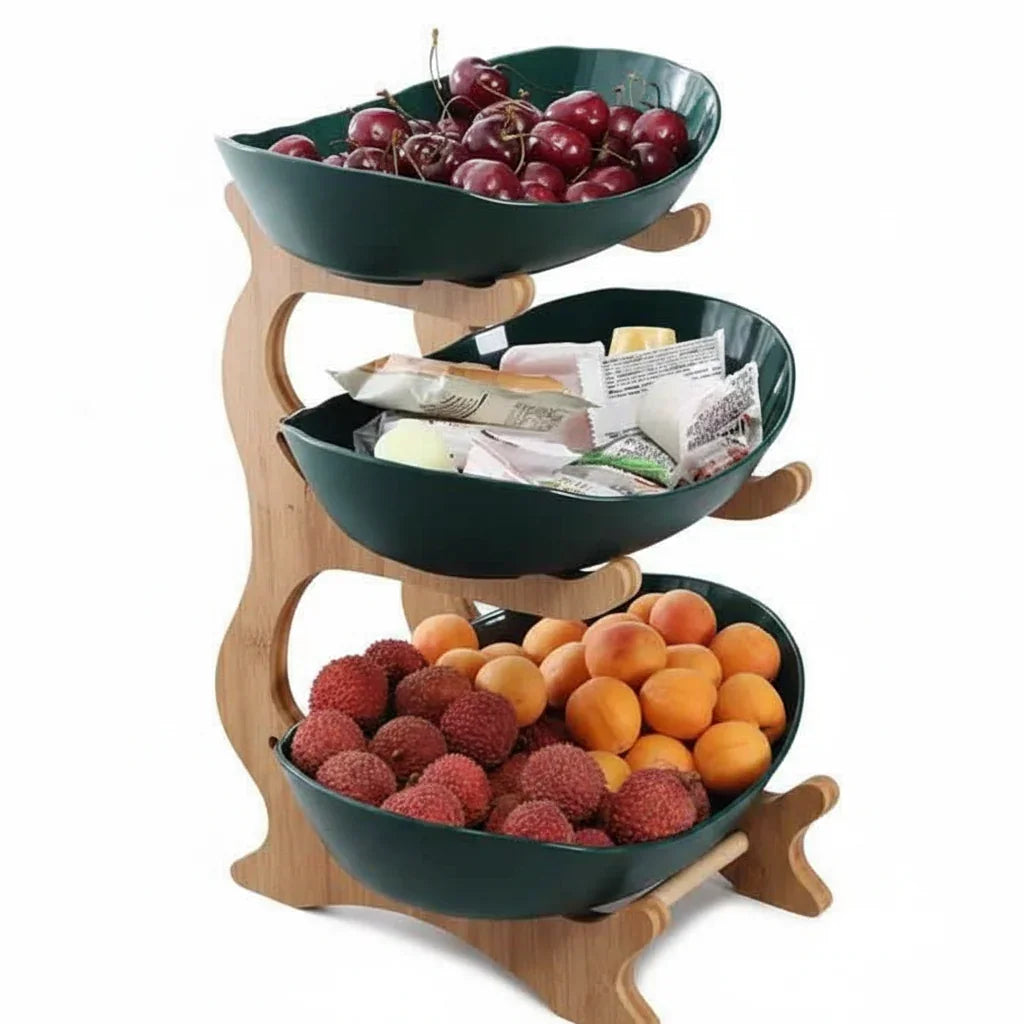 Fruteira de Mesa Cesta de Fruta Bambu